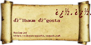 Ölbaum Ágosta névjegykártya